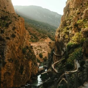 Caminito del Rey wooden walkway and gorge in Ardales, Málaga